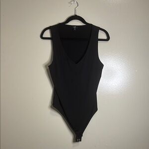 Elegant Black V-Neck Bodysuit